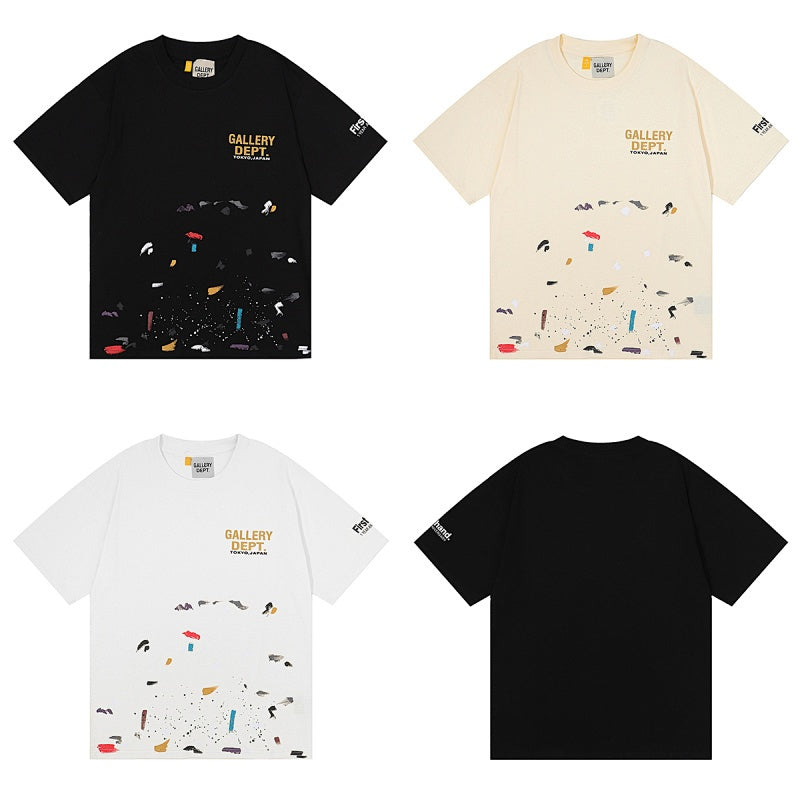 GALLERY DEPT T Shirts Ink-splatter style pure cotton casual wear