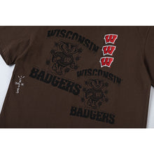 Travis Scott T Shirts x Mitchell x Ness Wisconsin Badgers Seal Short Sleeve