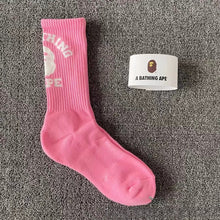 Bathing Ape Bape Socks Ape Head Towel Bottom Socks Men's and Women's Color Sports Trend Brand Long Tube Skateboard