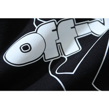 OW hollow arrow pattern print hooded sweater