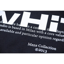 OW incomplete letter print pattern pullover hooded sweater