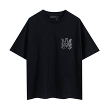 Amiri T Shirts Washed Series Hot-fix rhinestone font