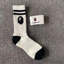 Bathing Ape Bape Socks Ape Head Towel Bottom Socks Men's and Women's Color Sports Trend Brand Long Tube Skateboard