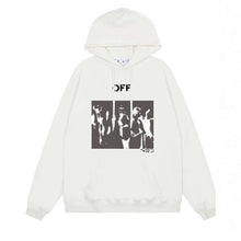 OW Blur Portrait Arrow Pattern Pullover Hooded Sweater