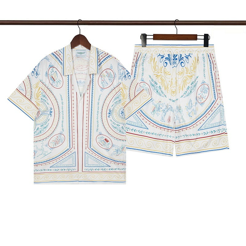 Casablanca Beach Shirt & Shorts Set Casual Summer Vacation/Travel Wear (Sold Separately)