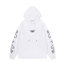 OW embroidered cashew flower pattern pullover hooded sweater