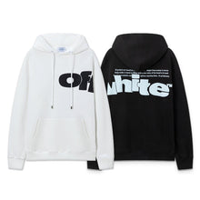 OW three-dimensional letter print pattern pullover hooded sweater