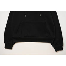 OW excavator letter pattern fleece hooded sweater