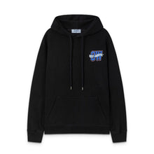 OW Blue Letter Arrow Pattern Pullover Hooded Sweater