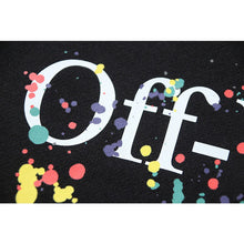 OW splash ink splash paint letter pattern pullover hooded sweater