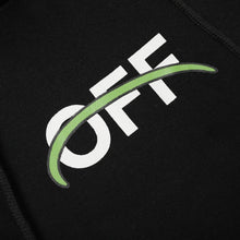 OW excavator letter pattern fleece hooded sweater