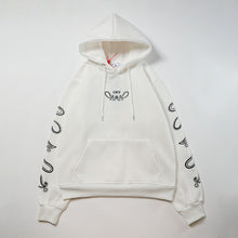 OW cashew flower arrow pattern plus fleece hooded sweatshirt