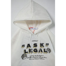 OW dotted letter arrow pattern fleece hooded sweater
