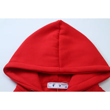 OW auspicious cloud letter arrow pattern hooded sweater
