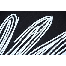 OW diagonal striped wavy line print hooded sweater