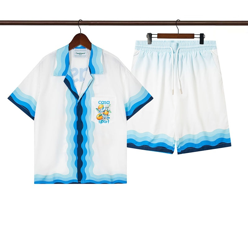 Casablanca Beach Shirt & Shorts Set Casual Summer Vacation/Travel Wear (Sold Separately)