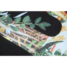 OW Botanical Flower Print Pattern Pullover Hooded Sweater