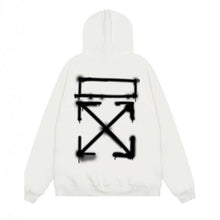 OW Blur Portrait Arrow Pattern Pullover Hooded Sweater