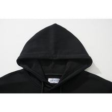OW Fuzzy Arrow Pattern Pullover Hooded Sweater