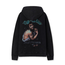 OW Bath Portrait Letter Pattern Pullover Hooded Sweater