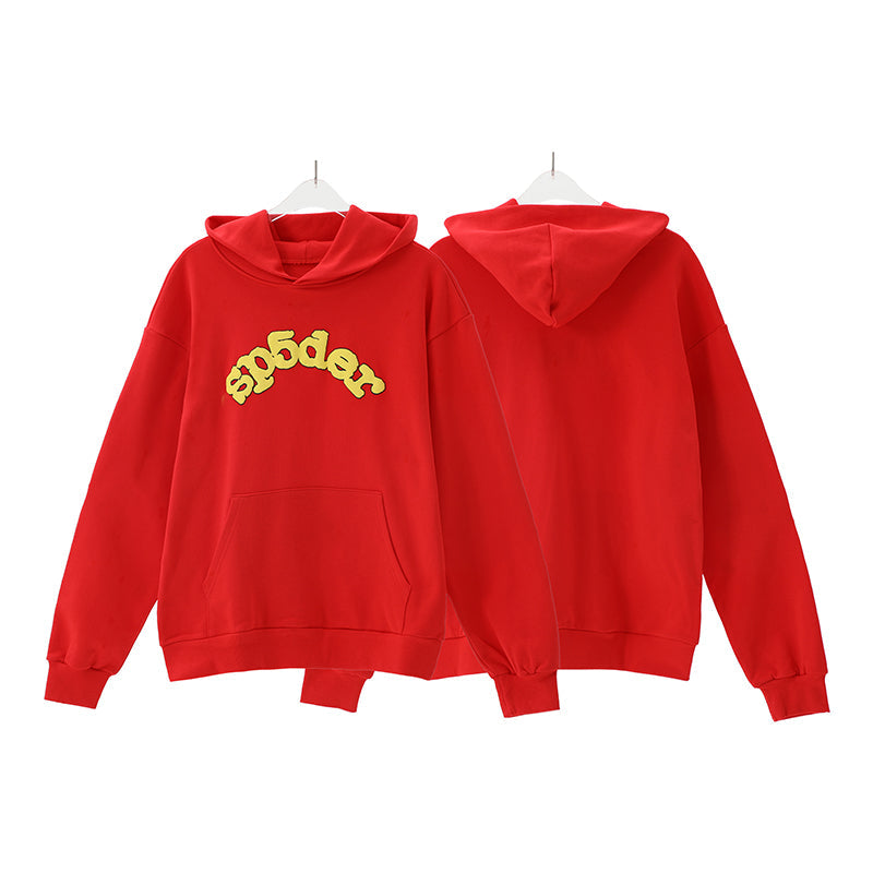 Sp5der Hoodie Cobweb Puff Print Pure Cotton