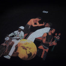 OW cartoon black character pattern crew neck pullover sweater