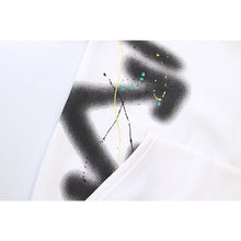OW splashed ink arrow pattern sleeves fleece hooded sweater