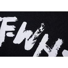 OW Square Letter Arrow Pattern Hooded Sweater