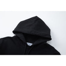 OW embroidered line arrow pattern pullover hooded sweater