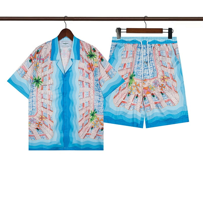 Casablanca Beach Shirt & Shorts Set Casual Summer Vacation/Travel Wear (Sold Separately)
