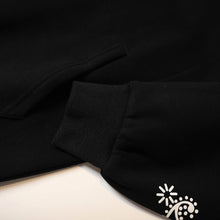 OW cashew flower arrow pattern plus fleece hooded sweatshirt