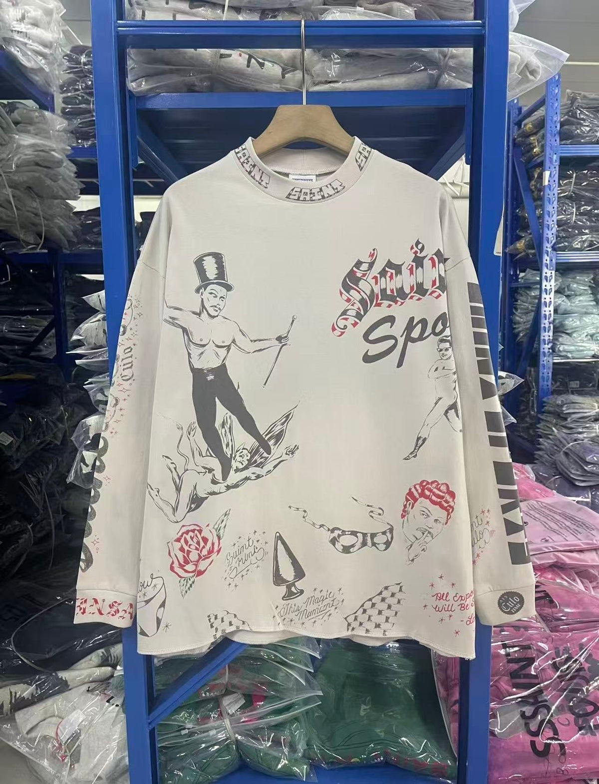Saint Michael long sleeve shirts Premium-quality pure cotton streetwear for autumn