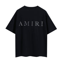 Amiri T Shirts Washed Series Hot-fix rhinestone font