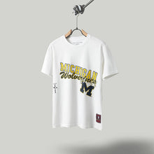 Travis Scott T Shirts x Mitchell x Ness Michigan Wolverines Hand-Drawn Short Sleeve