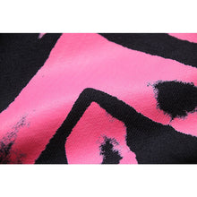 OW 99 Digital Pink Arrow Graffiti Printed Hooded Sweater