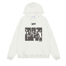 OW Blur Portrait Arrow Pattern Pullover Hooded Sweater