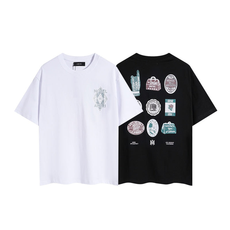 Amiri T Shirts Red text
