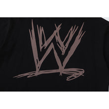 Travis Scott T Shirts x WWE joint model flame skull letter SAGE THE STAGE letter print retro short-sleeved T-shirt