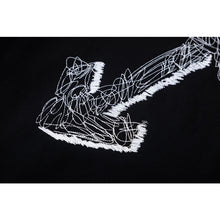 OW embroidered line arrow pattern pullover hooded sweater