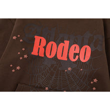 Travis Scott T Shirts FW24 DAYS BEFORE RODEO peripherals spider web print plush hooded sweatshirt