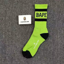 Bathing Ape Bape Socks Ape Head Towel Bottom Socks Men's and Women's Color Sports Trend Brand Long Tube Skateboard