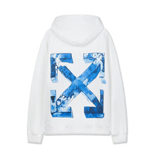 OW three-dimensional square arrow pattern pullover hooded sweater