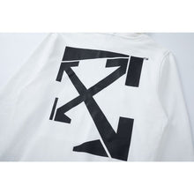 OW Irregular Letter Arrow Pattern Crew Neck Pullover Sweater