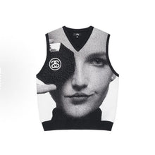 Stussy Sweater High-quality knitwear for autumn winter Face-pattern sweater vest