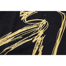 OW letter arrow print pattern pullover hooded sweater