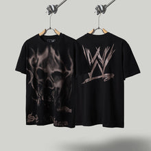 Travis Scott T Shirts x WWE joint model flame skull letter SAGE THE STAGE letter print retro short-sleeved T-shirt
