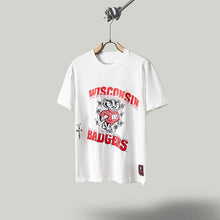 Travis Scott T Shirts x Mitchell x Ness Wisconsin Badgers Hand-Drawn collaboration short-sleeve