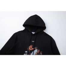 OW cartoon black character pattern crew neck pullover sweater