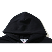 OW embroidered square arrow pattern hooded sweater