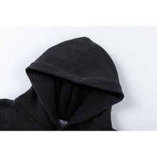 OW Bath Portrait Letter Pattern Pullover Hooded Sweater
